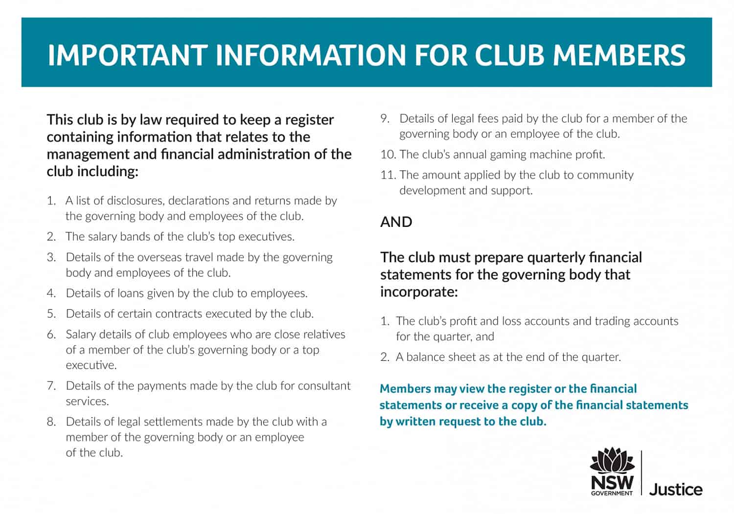 notices to members